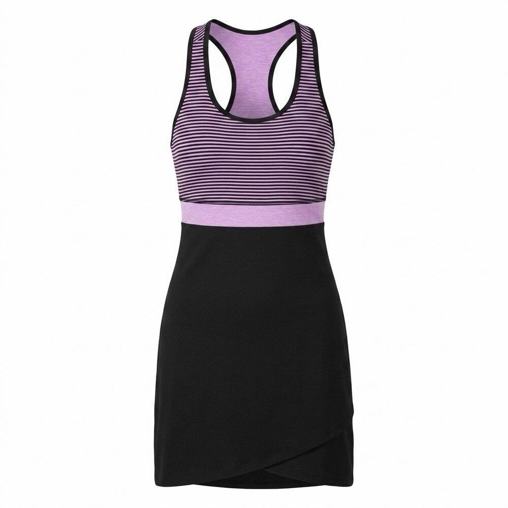 Title Nine Connelly Dress Medium Lavender Black Racerback Built In Bra Athletic
